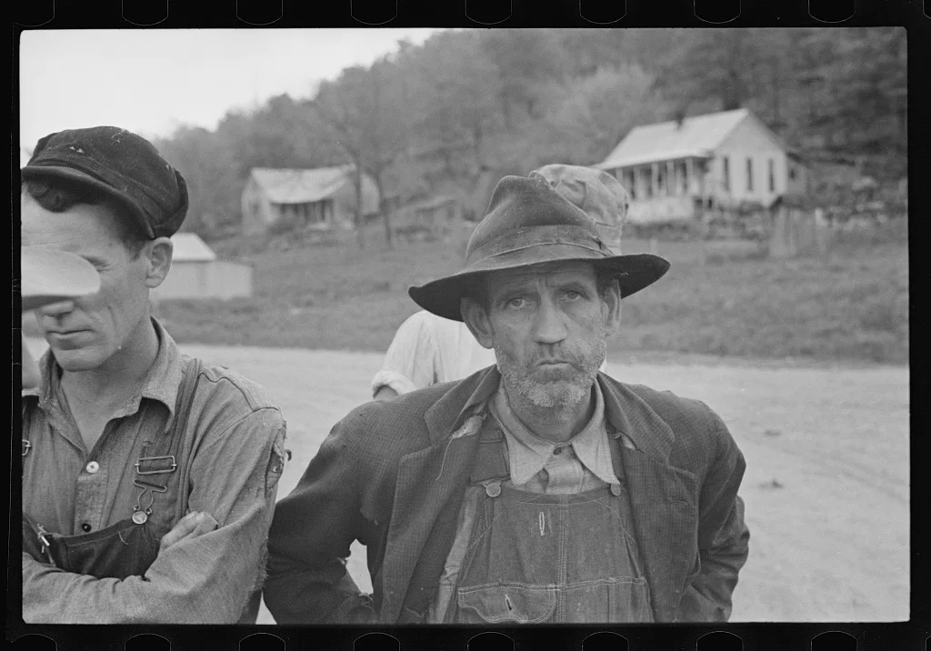 Citizens of Zinc, Arkansas, a deserted mining town, 1935