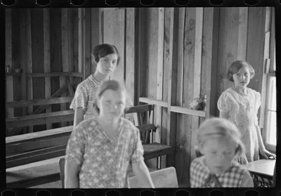 [Untitled photo, possibly related to: Interior of Ozark school,…, Arkansas, 1935