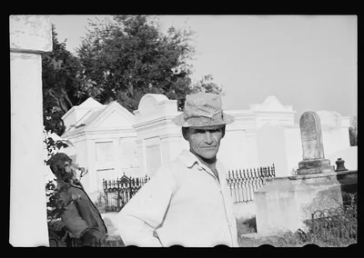 Tomb painter in cemetery at Pointe a la Hache, Louisiana, 1935