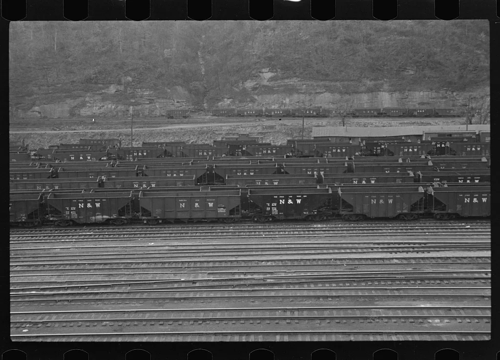 [Untitled photo, possibly related to: Railroad yard at Williamson,…, West Virginia, 1935