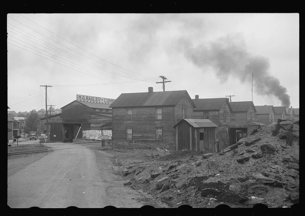 [Untitled photo, possibly related to: Houses and slagheap, Nanty Glo,…, Pennsylvania, 1937