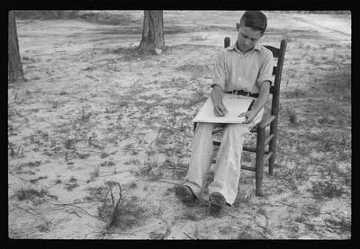[Untitled photo, possibly related to: Boy drawing, Penderlea…, North Carolina, 1937