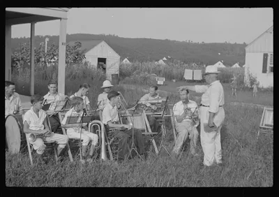 Band rehearsal, Red House, West Virginia, 1937