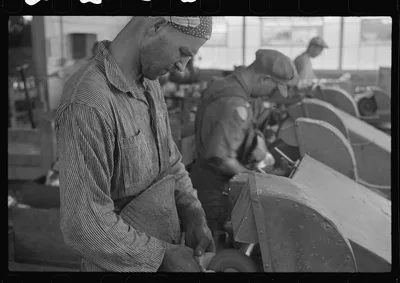 [Untitled photo, possibly related to: Vacuum cleaner factory,…, West Virginia, 1937