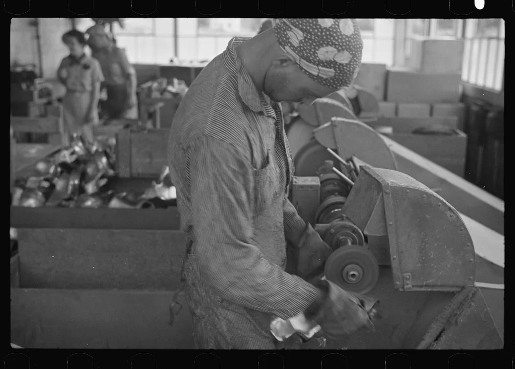[Untitled photo, possibly related to: Vacuum cleaner factory,…, West Virginia, 1937