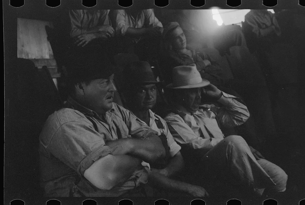 [Untitled photo, possibly related to: Men at auction room, Pickaway…, Ohio, 1938