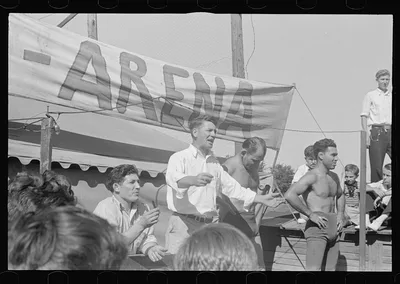 Wrestling matches, July 4th celebration, Ashville, Ohio (see general…, 1938