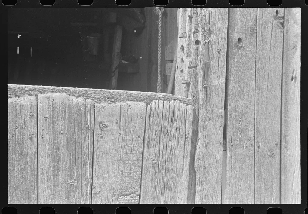 Detail of old barn on Route 40, central Ohio (see general caption), 1938