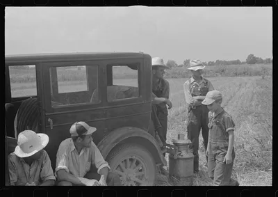 Members of threshing crew, central Ohio, 1938