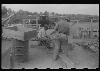 Photograph from New Jersey: Hightstown, New Jersey. Steps in the preparation…