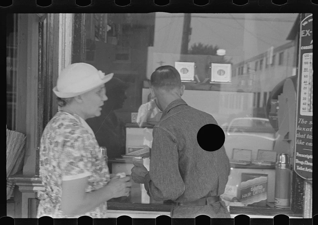 Main street, Plain City, Ohio, 1938
