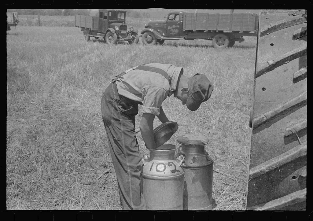 [Untitled photo, possibly related to: Wheat harvest in the field;…, Ohio, 1938
