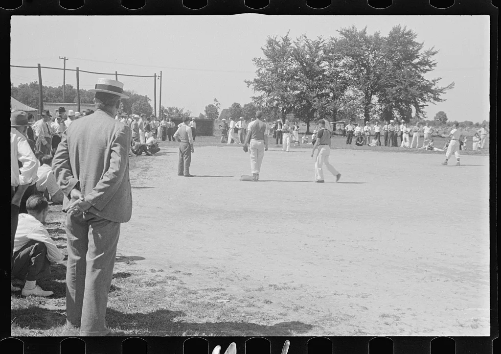 [Untitled photo, possibly related to: Watching a baseball game,…, Ohio, 1938