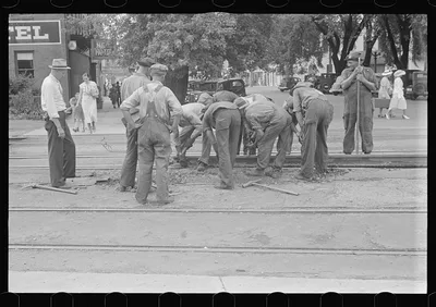 Working on track, London, Ohio (see general caption), 1938