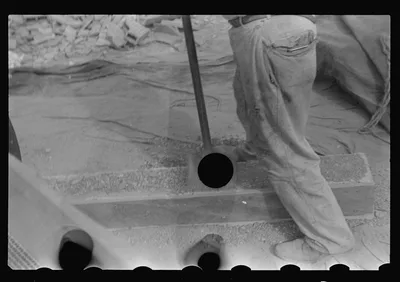 [Untitled photo, possibly related to: Hightstown, New Jersey. Steps…, 1935