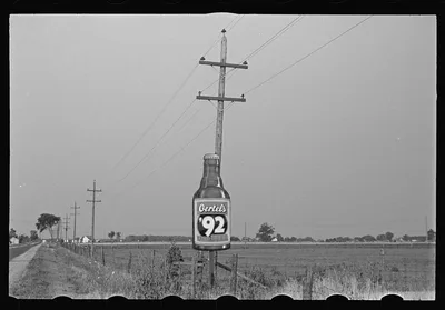 Sign along Route 40, central Ohio (see general caption), 1938