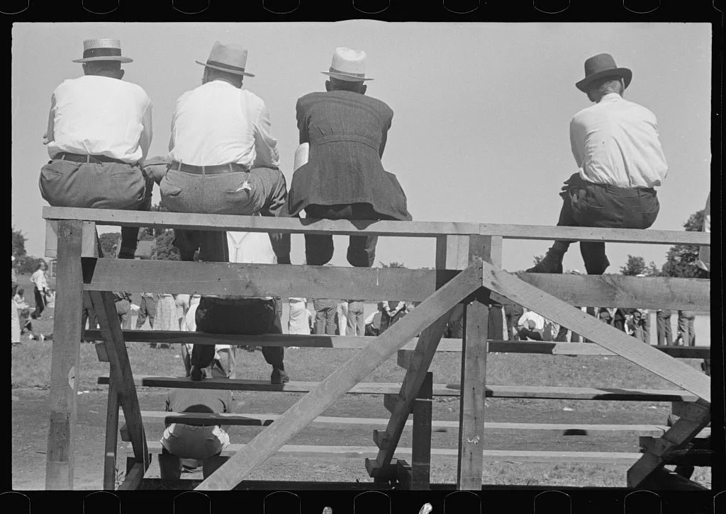 [Untitled photo, possibly related to: Watching a baseball game,…, Ohio, 1938