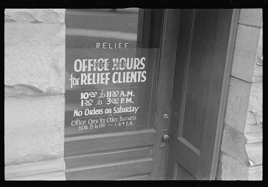 Relief office, London, Ohio (see general caption), 1938
