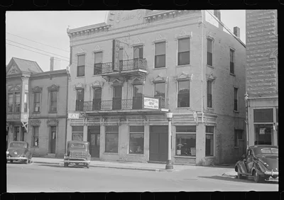 [Untitled photo, possibly related to: Business district of Urbana,…, Ohio, 1938