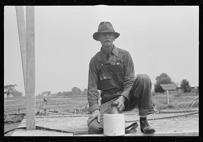 [Untitled photo, possibly related to: Members of threshing crew,…, Ohio, 1938
