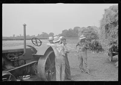 [Untitled photo, possibly related to: Members of threshing crew,…, Ohio, 1938