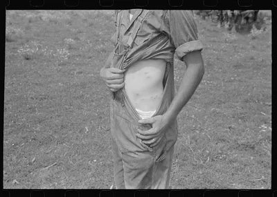 [Untitled photo, possibly related to: Member of threshing crew…, Ohio, 1938