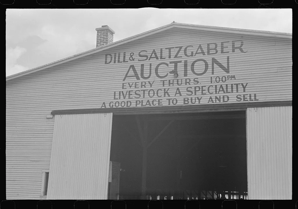 Auction room, central Ohio (see general caption), 1938
