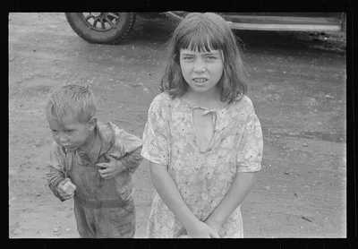 Dwellers in Circleville's "Hooverville," central Ohio (see general…, 1938