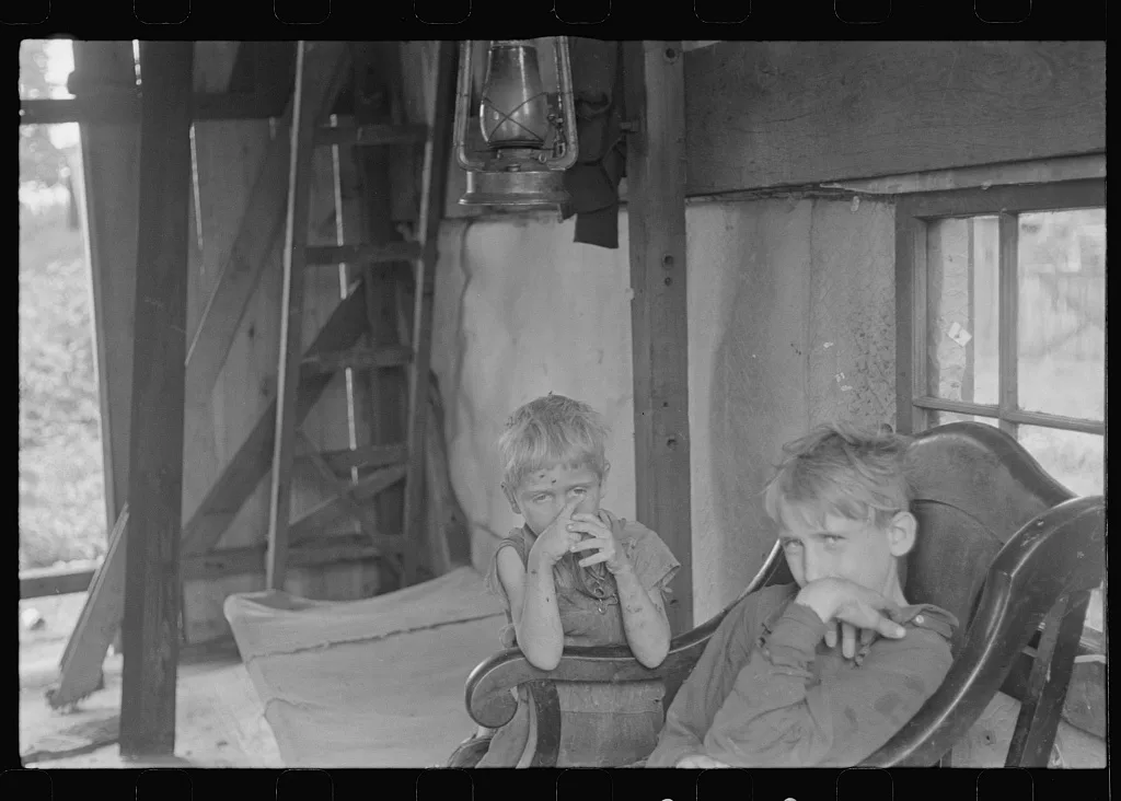 Children of ex-farmer who is now working on W.P.A. (Work Projects…, Ohio, 1938