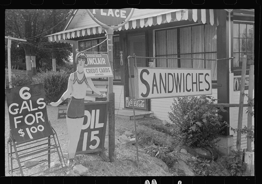 "Roadside inn," central Ohio. The figure of the body was originally…, 1938