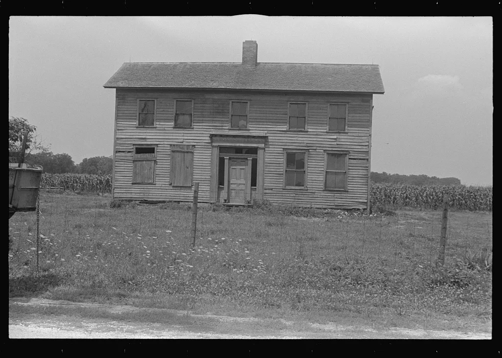 [Untitled photo, possibly related to: Detail of abandoned house,…, Ohio, 1938