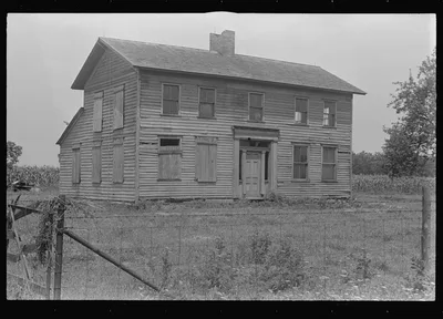 [Untitled photo, possibly related to: Detail of abandoned house,…, Ohio, 1938