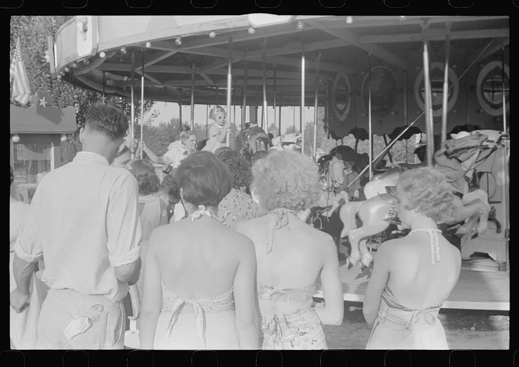 Scene at Buckeye Lake Amusement Park, near Columbus, Ohio (see…, 1938