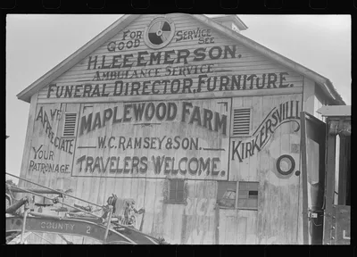 [Untitled photo, possibly related to: Road sign near Columbus, Ohio…, 1938