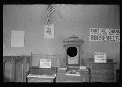 [Untitled photo, possibly related to: The Living room in the home of…, Ohio, 1938