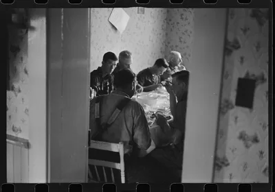 Dinner during wheat harvest time, central Ohio, 1938
