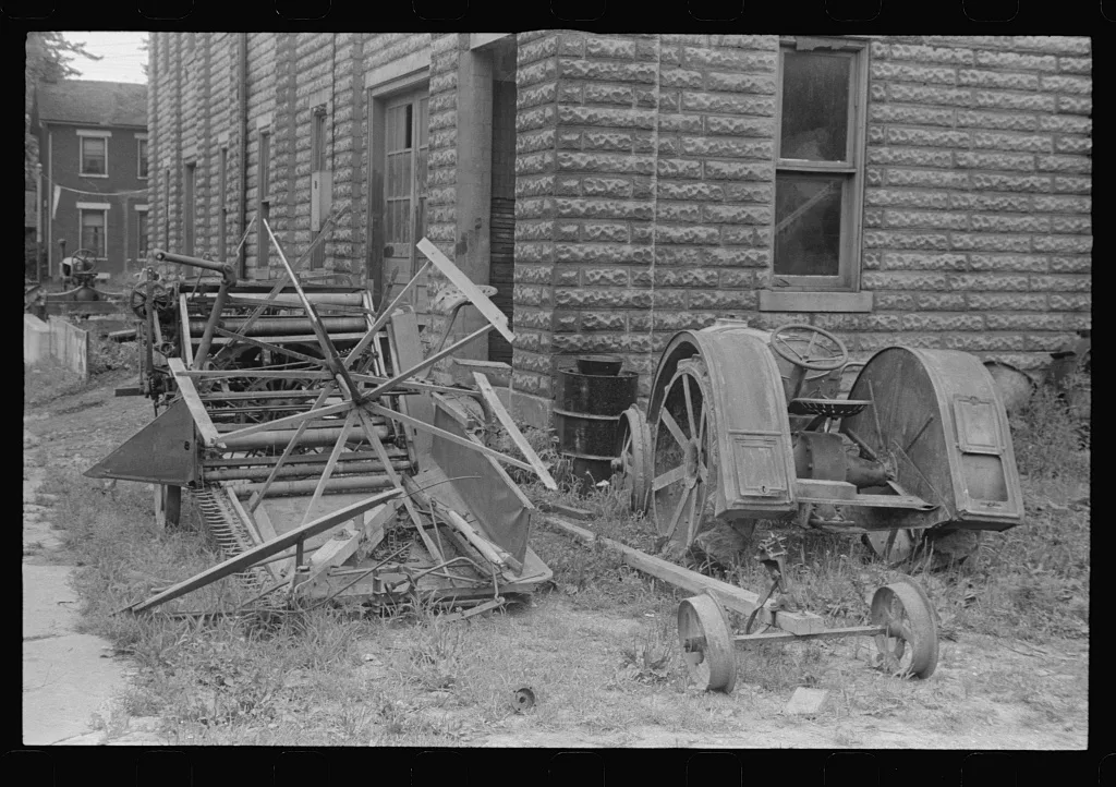 Farm machinery graveyard, Marysville, Ohio, 1938