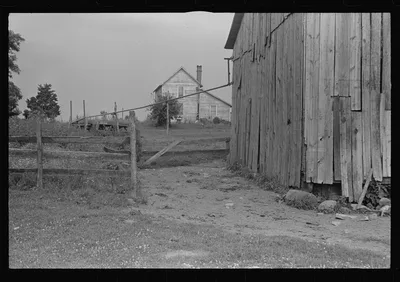 Detail of old barn on Route 40 central Ohio (see general caption), 1938
