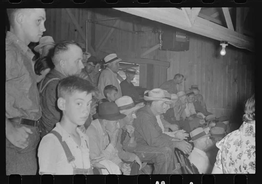 Auction room at Pickaway Livestock Cooperative Association, central…, Ohio, 1938