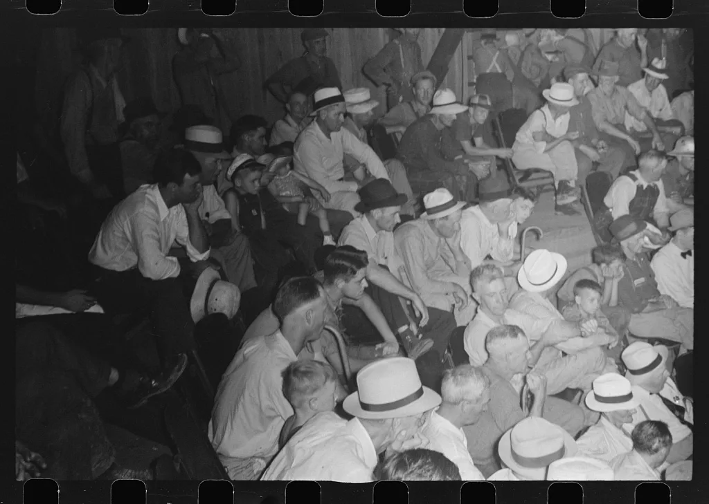 [Untitled photo, possibly related to: Auction room at Pickaway…, Ohio, 1938