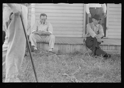 Waiting for the farm auction to begin, New Carlisle [i.e.…, Ohio, 1938
