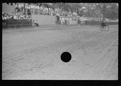 [Untitled photo, possibly related to: Grandstand at county fair in…, Ohio, 1938