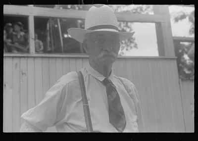 Farmer at county fair in central Ohio, 1938