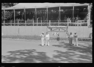 Grandstand at county fair in central Ohio, 1938