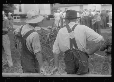 [Untitled photo, possibly related to: Farmers at public auction,…, Ohio, 1938