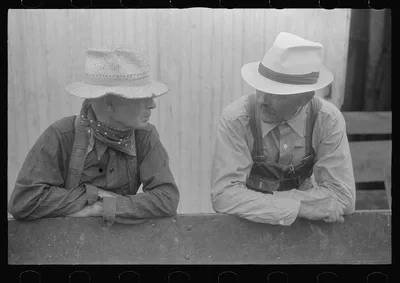 Farmers at public auction, central Ohio, 1938
