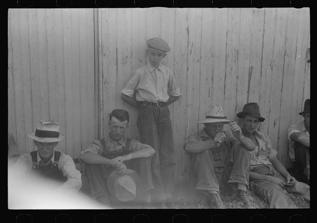 [Untitled photo, possibly related to: Waiting for public auction to…, Ohio, 1938