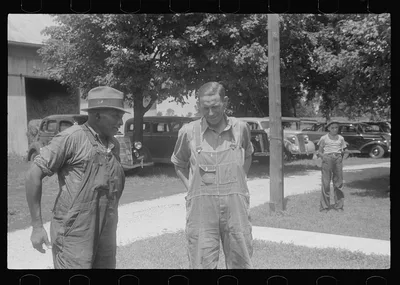 [Untitled photo, possibly related to: Waiting for public auction to…, Ohio, 1938