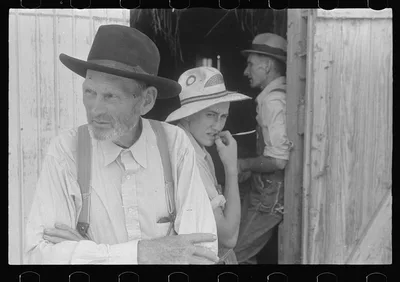 Farmers at public auction, central Ohio, 1938