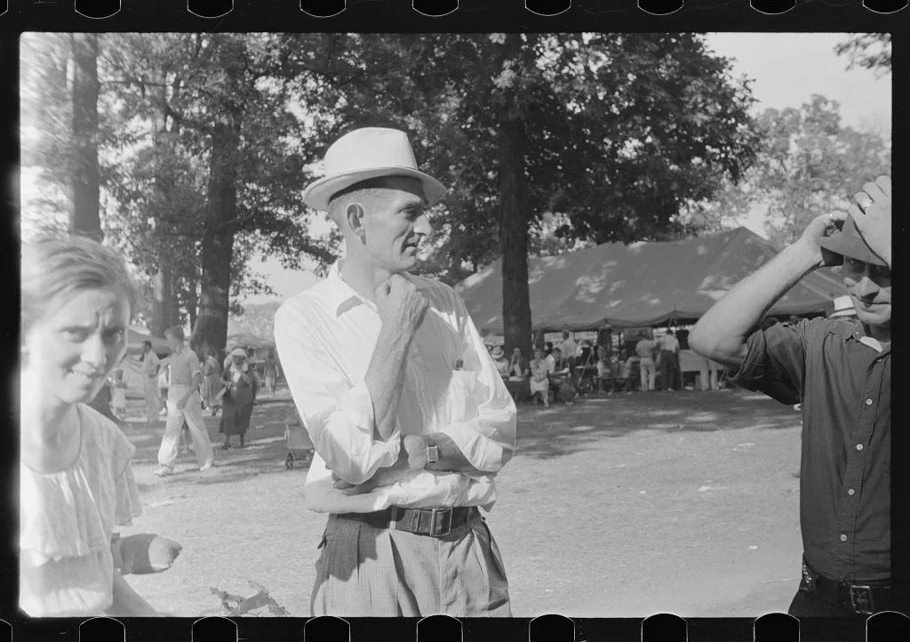 [Untitled photo, possibly related to: Farmpeople at fair in central…, Ohio, 1938